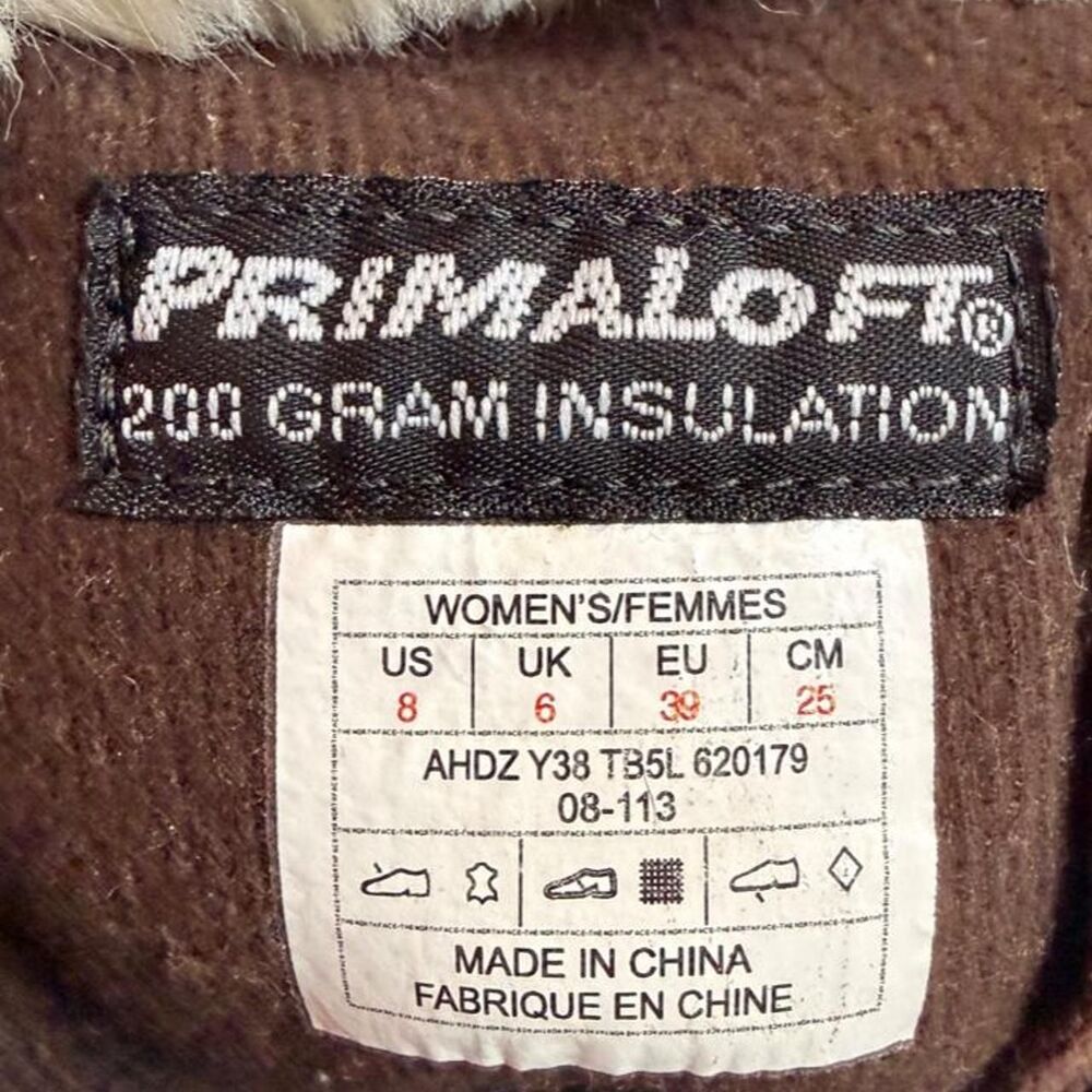 The North Face Janey Primaloft Suede Leather Winter Boots Women’s Size 8 Brown - Picture 3 of 7
